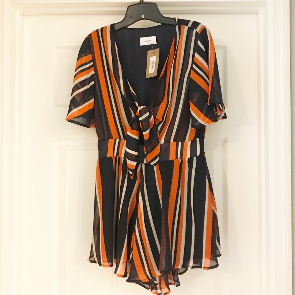 Adrienne shorts romper with tie front